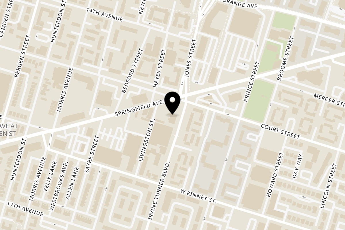 Map showing the location of Big Roc's Deli on 16 Irvine Turner Blvd in Newark